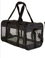 Photo 1 of Amazon Basics Soft-Sided Mesh Pet Travel Carrier, Large (20 x 10 x 11 Inches), Black