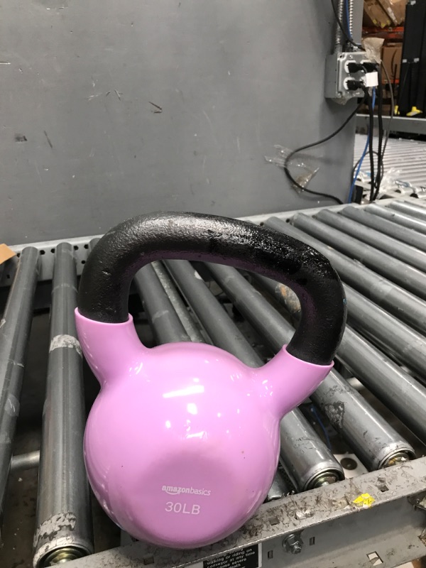 Photo 1 of Amazon Basics Vinyl Coated Cast Iron Kettlebell Weight 30lb Kettlebell