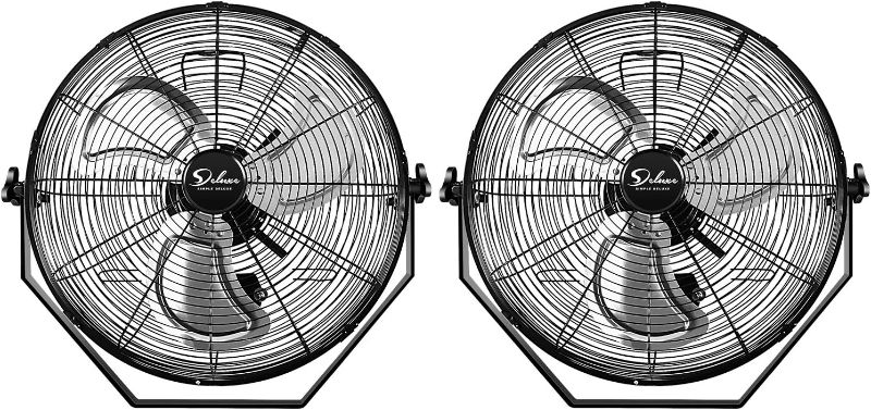 Photo 1 of 2 PCK Simple Deluxe 18 Inch Industrial Wall Mount, 3 Speed Commercial Ventilation Metal Fan for Warehouse, Greenhouse, Workshop, Patio, Factory and Basement - High Velocity, Black
