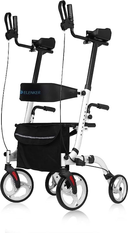 Photo 1 of ELENKER Upright Walker, Stand Up Folding Rollator Walker Back Erect Rolling Mobility