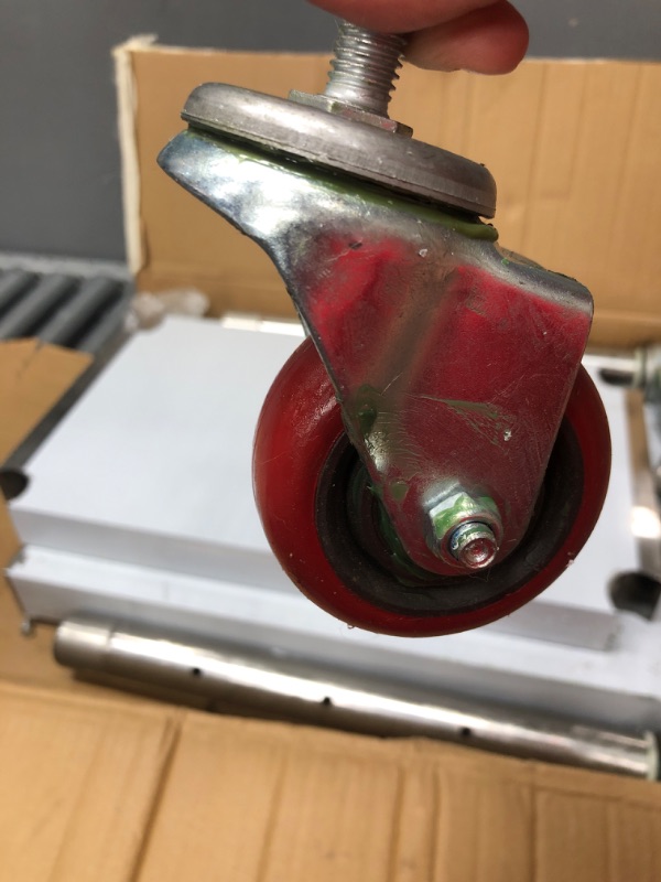 Photo 1 of VEVOR Stainless Steel Prep Table, 24 x 15 x 35 Inch, 440lbs Load Capacity Heavy Duty Metal Worktable with Backsplash Adjustable Undershelf & 4 Casters, Commercial Workstation for Kitchen Restaurant With Backsplash & Caster 15*24*35in