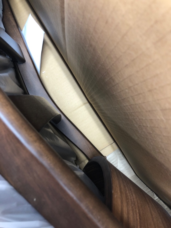 Photo 3 of * item damaged * sold for parts or repair *
Christopher Knight Home Idalia Dining Chairs, 2-Pcs Set, Dark Grey/Walnut Finish & Kwame Fabric/Walnut Finish 