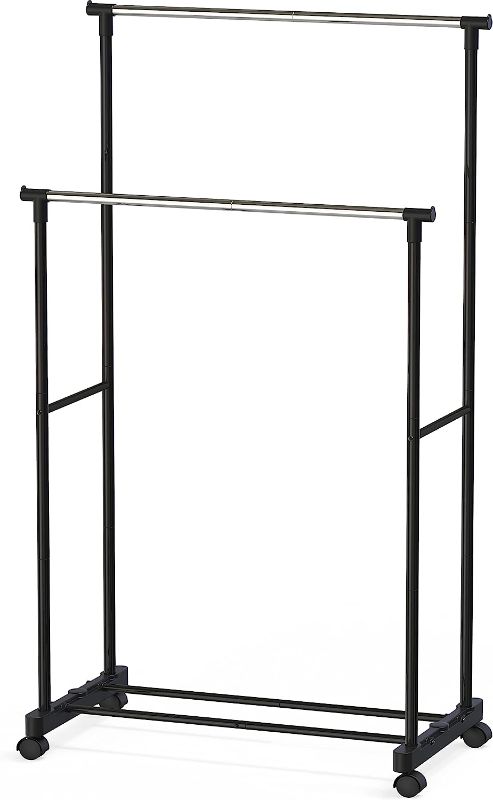 Photo 1 of 
Simple Houseware Double Rod Portable Clothing Hanging Garment Rack