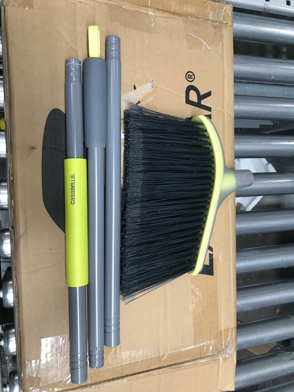 Photo 1 of **MINOR WEAR & TEAR**Casabella Wayclean, Gray/Green Wide Angle Corner Broom, 11.5" x 48"