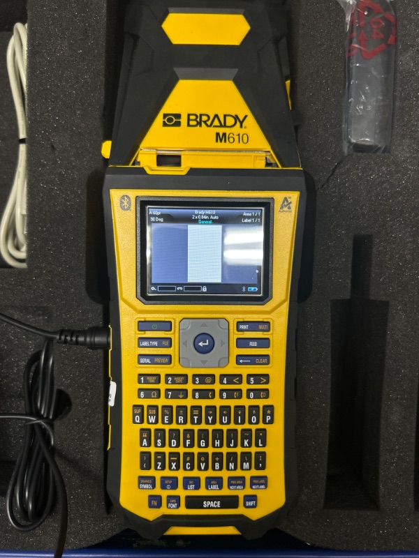 Photo 3 of Brady M610 Bluetooth Handheld Label Maker with Hard Case (M610-B-KIT). Durability Meets The widest Range of Data Entry Options. Replaces BMP61-W