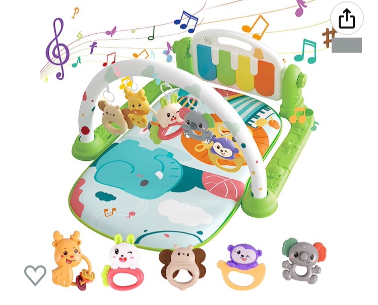 Photo 1 of Baby Gyms Play Mats, Funny Play Piano Gym Mats Detachable Baby Play Gym Mat with Music and Lights Musical Electronic Learning Toys, Activity Center for Infants Toddlers