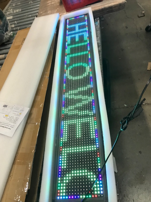 Photo 5 of LED display with WiFi+USB, P10 RGB color sign 52IN  with high resolution and new SMD technology. Perfect solution for advertising, programmable scrolling sign, message boardVEVOR LED Scrolling Sign, 52" x 8" WiFi & USB Control, Full Color P10 Programmable