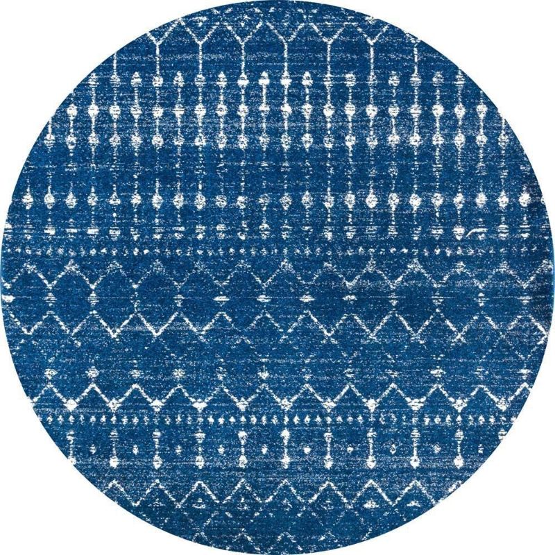 Photo 1 of **USED AND DIRTY**
nuLOOM Moroccan Blythe Area Rug, 4' Round, Blue
