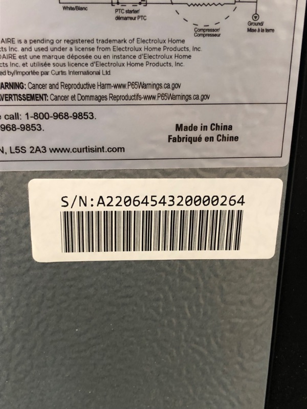 Photo 7 of **NOT FUNCTIONAL TESTED!! Frigidaire 70 Can Beverage Refrigerator, (EFMIS164) Black