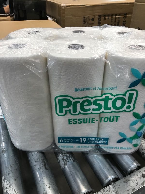 Photo 2 of Amazon Brand - Presto! Flex-a-Size Paper Towels, 158 Sheet Huge Roll, 6 Count (Pack of 1), 6 Huge Rolls = 19 Regular Rolls