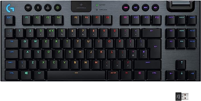 Photo 1 of Logitech G915 TKL Tenkeyless Lightspeed Wireless RGB Mechanical Gaming Keyboard, Low Profile Switch Options, Lightsync RGB, Advanced Wireless and Bluetooth Support - Clicky
