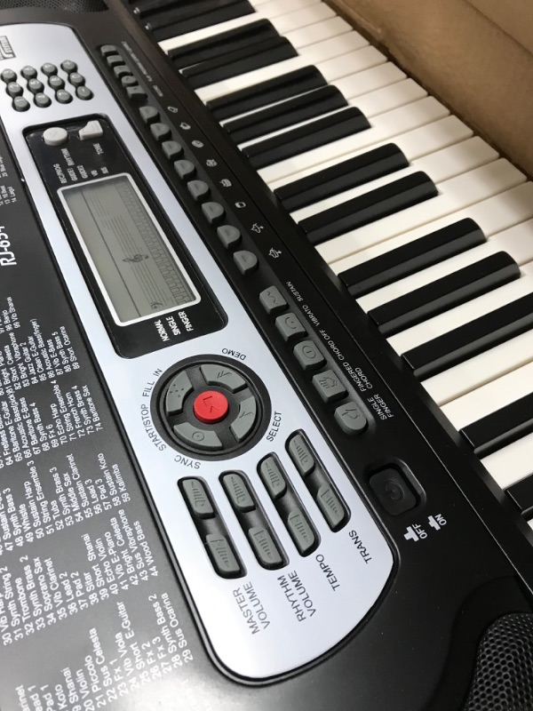 Photo 2 of **INCOMPLETE, DOES NOT FUNCTION**RockJam 54-Key Portable Electronic Keyboard with Interactive LCD Screen & Includes Piano Maestro Teaching App with 30 Songs & Adjustable Keyboard Stand with Locking Straps & Quick Release Mechanism