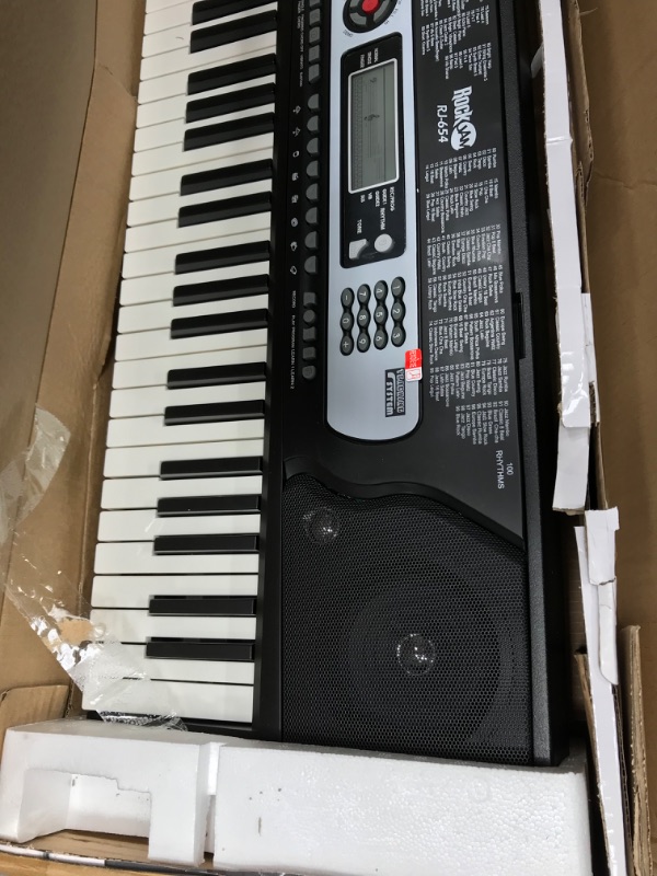 Photo 3 of **INCOMPLETE, DOES NOT FUNCTION**RockJam 54-Key Portable Electronic Keyboard with Interactive LCD Screen & Includes Piano Maestro Teaching App with 30 Songs & Adjustable Keyboard Stand with Locking Straps & Quick Release Mechanism