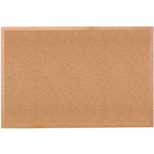 Photo 1 of Traditional Natural Cork Board with Wood Frame - 2'H x 3'W
