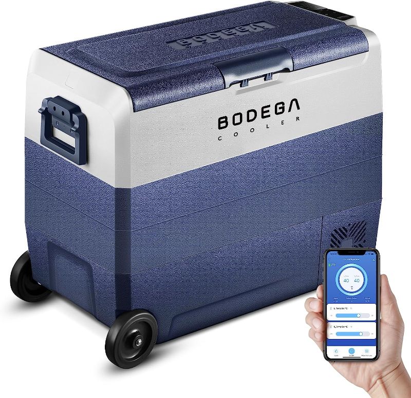 Photo 1 of ?Upgraded?BODEGACOOLER 12 Volt Refrigerator, Portable Freezer, Car Fridge Dual Zone WIFI APP Control, 53 Quart?50L?-4?-68? RV Car Cooler 12/24V DC and 100-240V AC for Outdoor, Vehicles, Camping, Travel
