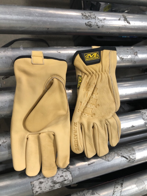 Photo 2 of Mechanix Wear: Cow Leather Driver Glove with Durahide Water Resistant Technology, Quick Fitting Safety Work Gloves(Tan, Small)  
