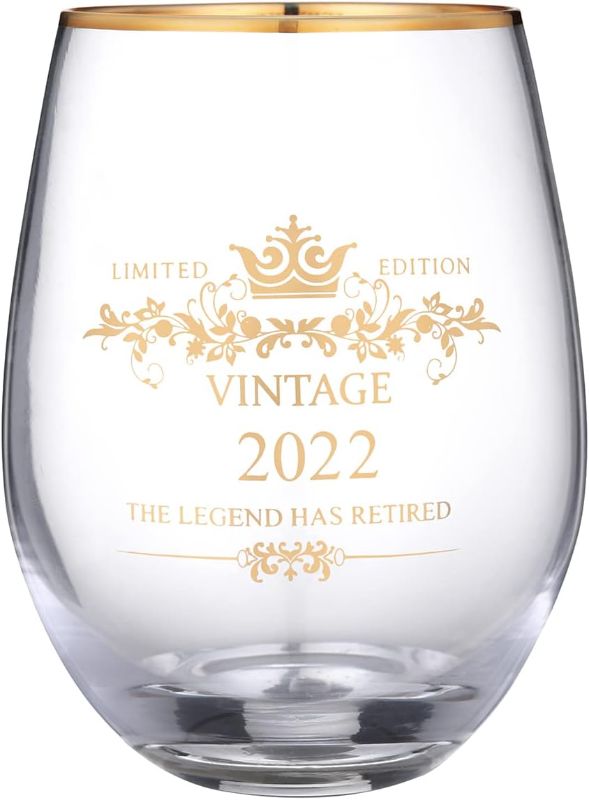 Photo 1 of 2022 Retirement Gifts for Woman Man The Legend Has Retired Funny Retiring Gifts for Women Men Coworker Teacher Nurse Female Friends Mom Grandma 15 Ounce Wine Glasses Water Tumbler Juice Cup