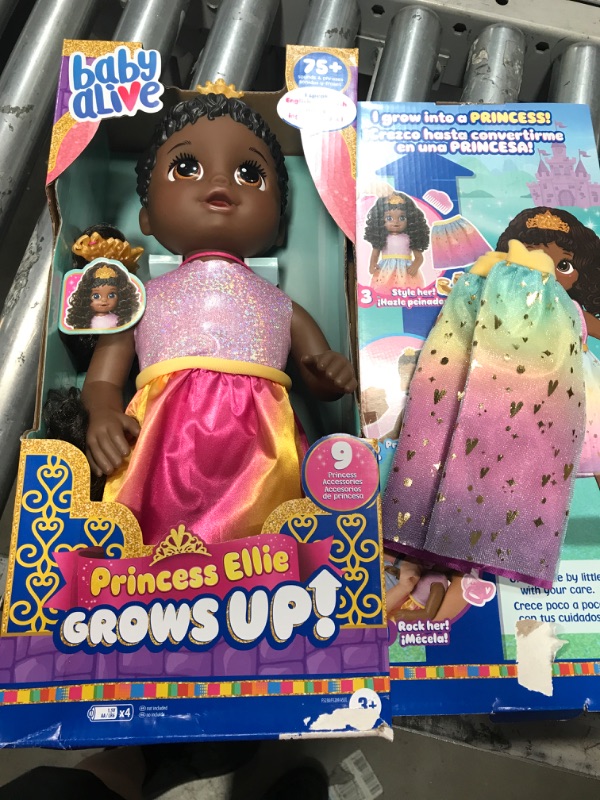 Photo 2 of ***MISSING ACCESSORIES***Baby Alive Princess Ellie Grows up! Growing & Talking Baby Dolls Black Hair