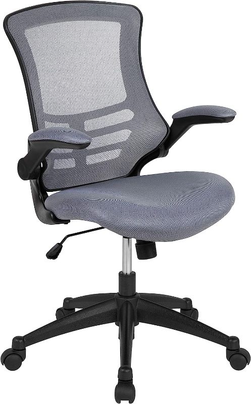 Photo 1 of ***MISSING HARDWARE***Flash Furniture Kelista Office Chair, Ergonomic, Mid-Back, Dark Gray Mesh with Swivel