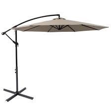 Photo 1 of 
C-Hopetree 10 ft Offset Cantilever Outdoor Patio Umbrella with Cross Base Stand, Taupe