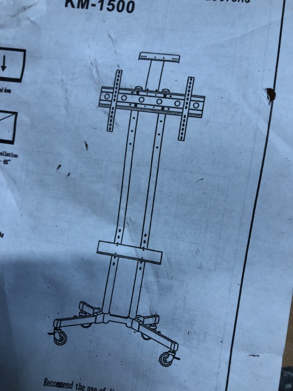 Photo 4 of Hellsehen Rotating Mobile TV Cart Holds up to 110lbs,Rolling TVs Stand for 32-60 Inch, Portrait to Landscape, Heavy-Duty Floor Stand Base for Live Stream Video Conferencing Tiktok YouTube Zoom