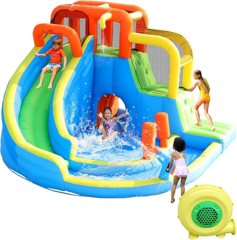 Photo 1 of **SEE NOTES**
SunSports Inflatable Water Slide - Kids Bounce House, Bouncy Castle for Kids Outdoor, Inflatable Water Park with Slide, Water Slides for Kids Backyard, Bouncy House for Wet and Dry
