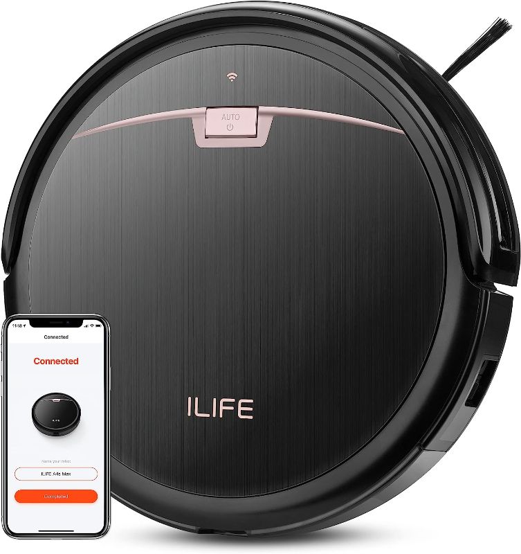 Photo 1 of ILIFE A4s Max Robot Vacuum Cleaner, 2000Pa Strong Suction, Wi-Fi Connected, 2-in-1 Roller Brush, Quiet, Automatic Self-Charging Robotic Vacuum Cleaner, Cleans Pet Hair, Hard Floor to Medium Carpets.
