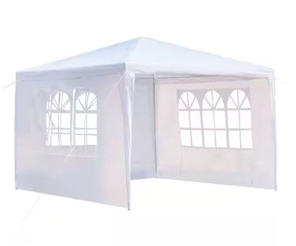 Photo 1 of 10 ft. x 10 ft. White Party Wedding Tent Canopy 3 Sidewall
