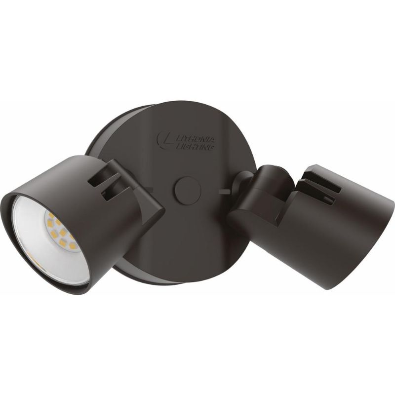 Photo 1 of Lithonia Lighting HGX LED Security Floodlight, 2 Round Heads, 4000K, 2750 Lumens, Black
