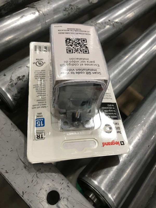 Photo 1 of Legrand Radiant 15 Amp 125-Volt Tamper Resistant Self-Test GFCI Duplex Outlet with Type a/C USB, White
