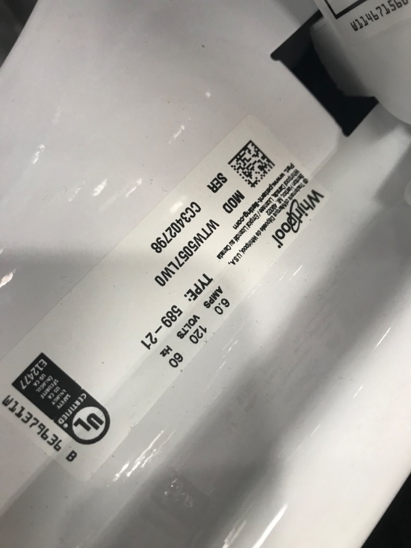 Photo 6 of SCRATCHED/DENTED**Whirlpool 2 in 1 Removable Agitator 4.7-cu ft High Efficiency Impeller and Agitator Top-Load Washer (White)
