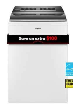 Photo 1 of Whirlpool Smart Capable w/Load and Go 5.3-cu ft High Efficiency Impeller and Agitator Smart Top-Load Washer (White) ENERGY STAR
