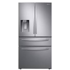 Photo 1 of SEE NOTES/PICS FOR DAMAGES**Samsung 28 cu. ft. 4-Door French Door Smart Refrigerator in Fingerprint Resistant Stainless Steel, Standard Depth