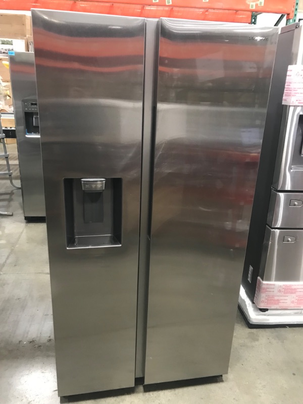 Photo 3 of SCRATCHED**Samsung 27.4-cu ft Side-by-Side Refrigerator with Ice Maker (Fingerprint Resistant Stainless Steel)
