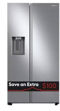 Photo 1 of SCRATCHED**Samsung 27.4-cu ft Side-by-Side Refrigerator with Ice Maker (Fingerprint Resistant Stainless Steel)

