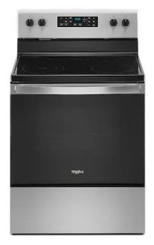 Photo 1 of DENTED/SCRATCHED**Whirlpool 30-in Smooth Surface Glass Top 5 Elements 5.3-cu ft Steam Cleaning Freestanding Electric Range (Fingerprint Resistant Stainless Steel)
