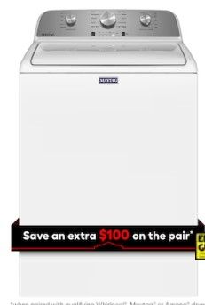 Photo 1 of Maytag 4.5-cu ft High Efficiency Agitator Top-Load Washer (White)
