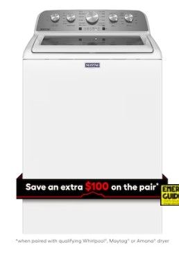 Photo 1 of Maytag 4.8-cu ft High Efficiency Impeller Top-Load Washer (White)
