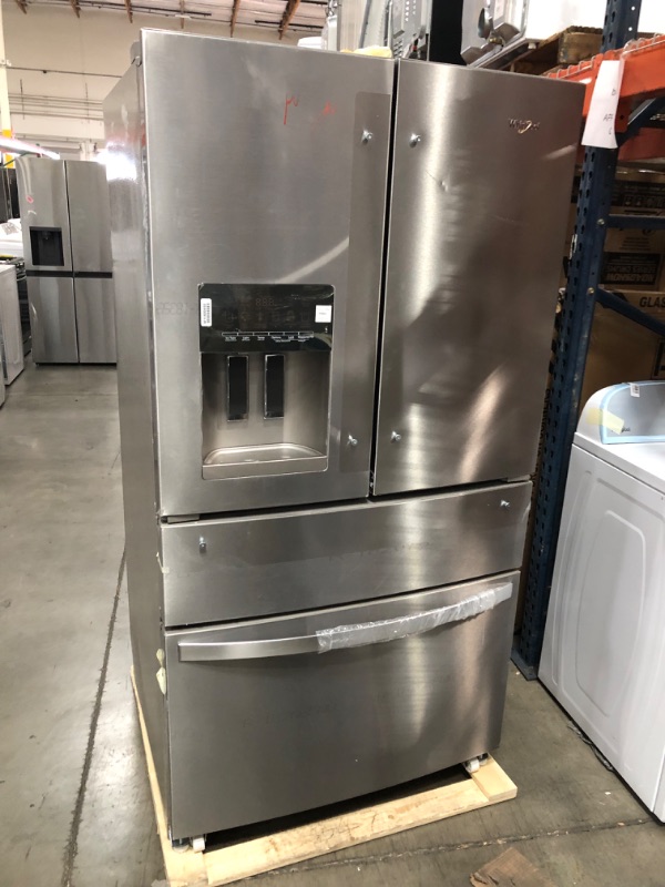 Photo 7 of DENTED SIDE**Whirlpool 24.5-cu ft 4-Door French Door Refrigerator with Ice Maker (Fingerprint Resistant Stainless Steel) ENERGY STAR
