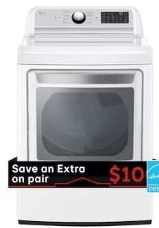 Photo 1 of LG EasyLoad 7.3-cu ft Smart Electric Dryer (White) ENERGY STAR
