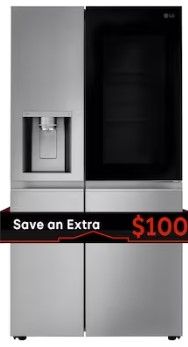 Photo 1 of LG InstaView Craft Ice 27.1-cu ft Smart Side-by-Side Refrigerator with Dual Ice Maker (Printproof Stainless Steel) ENERGY STAR

