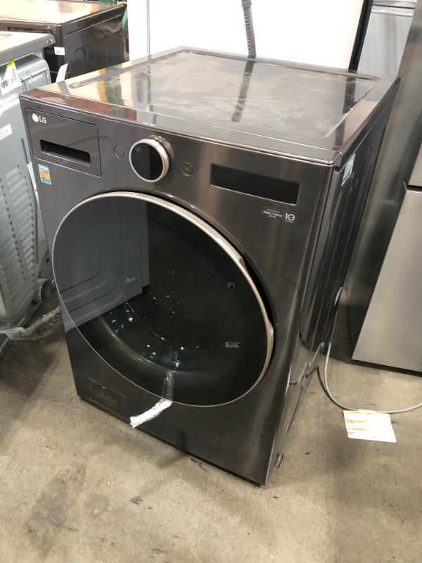 Photo 6 of SCRATCHED**LG 5-cu ft Stackable Steam Cycle Smart Front-Load Washer (Black) ENERGY STAR
