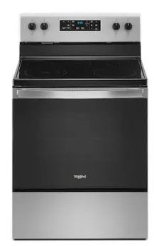 Photo 1 of Whirlpool 30-in Smooth Surface Glass Top 5 Elements 5.3-cu ft Steam Cleaning Freestanding Electric Range (Fingerprint Resistant Stainless Steel)
