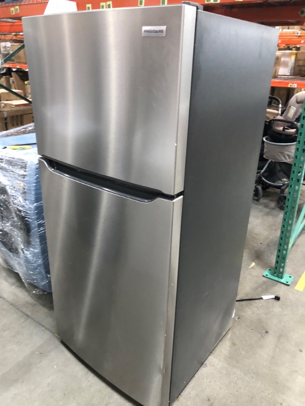 Photo 5 of ***Parts Only***DENTED DOOR**Frigidaire Garage-Ready 20-cu ft Top-Freezer Refrigerator (Fingerprint Resistant Stainless Steel)
