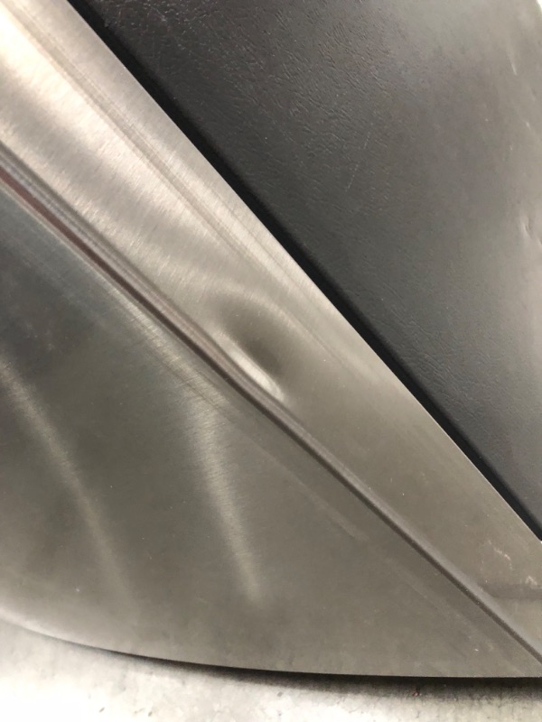 Photo 2 of DENTED DOOR**Frigidaire Garage-Ready 20-cu ft Top-Freezer Refrigerator (Fingerprint Resistant Stainless Steel)
