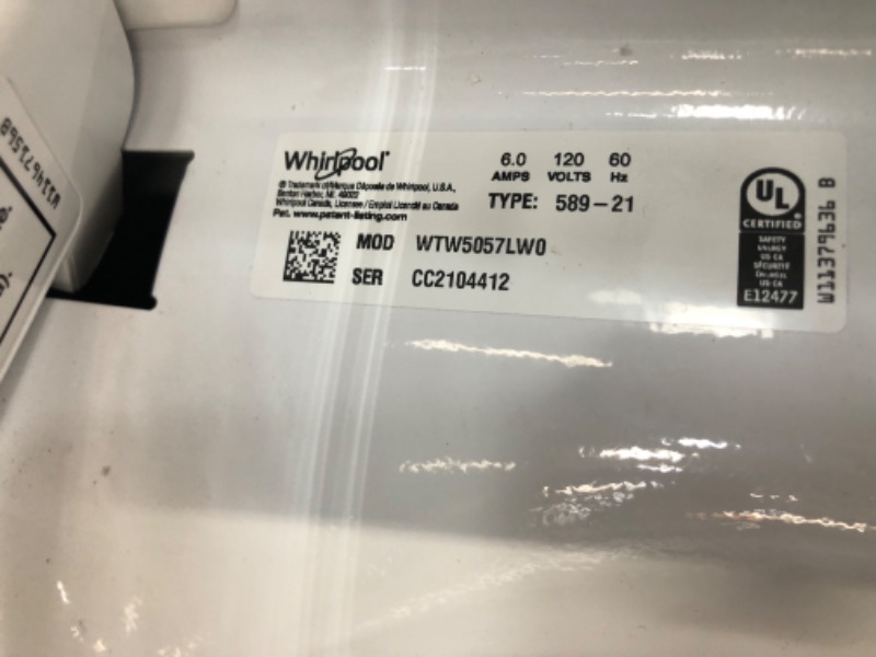 Photo 5 of 4.7–4.8 Cu. Ft. Top Load Washer with 2 in 1 Removable Agitator
