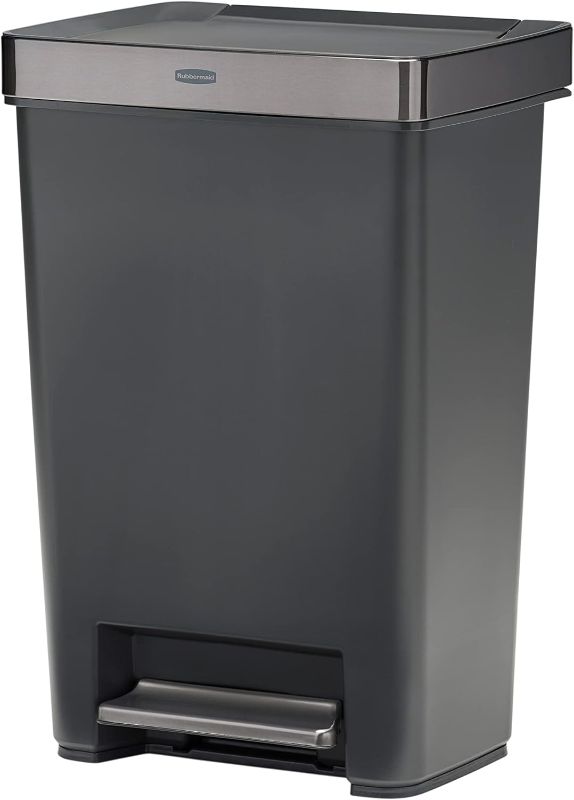 Photo 1 of Rubbermaid Premier Series III 13 gal Gray Plastic/Stainless Steel Step On Trash Can