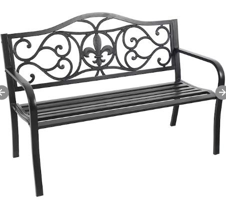 Photo 1 of [READ NOTES]
Style Selections 50.4-in W x 35-in H Black Steel Garden Bench

