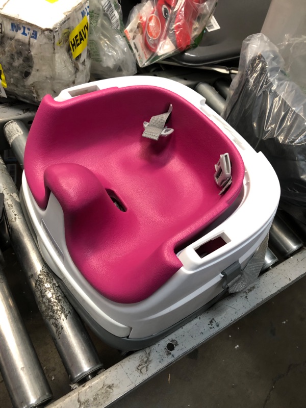 Photo 2 of Ingenuity Baby Base 2-in-1 Booster Feeding and Floor Seat with Self-Storing Tray - Pink Flambe Pink Flambé