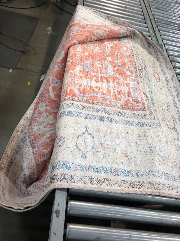 Photo 1 of CAMILSON Large Machine Washable Area Rugs with Non Slip Backing (9 x 12, Orange Beige)